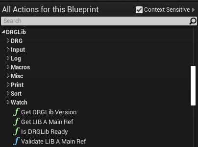 Image showing the right click menu from Unreal Engine Editor